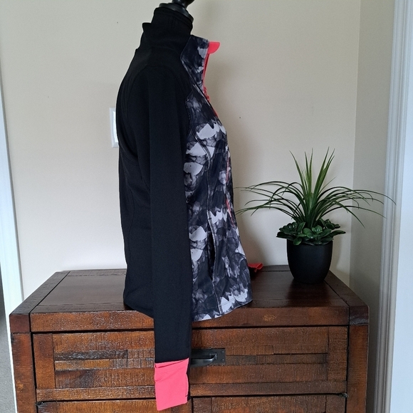 Mondetta Active Jacket Full Zip Stretch Performance Top Medium Black Pink Grey - Picture 3 of 10